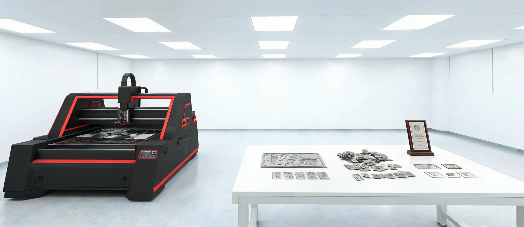 Laser engraving machine serving signage and industrial identification applications