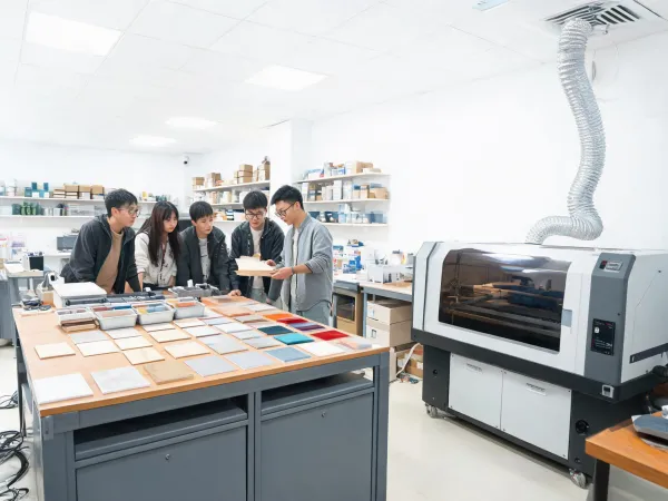 Education lab using desktop laser engraving equipment safely